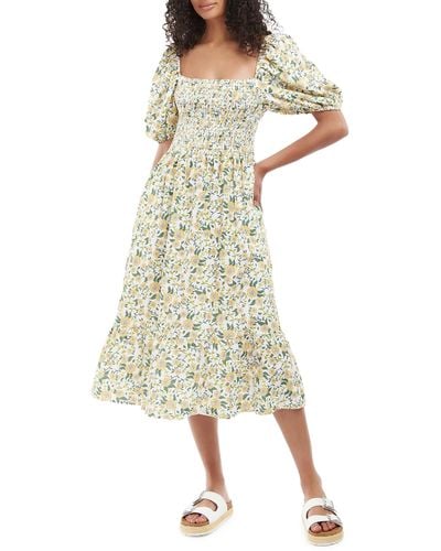 Barbour Bloomfield Floral Midi Dress - Natural
