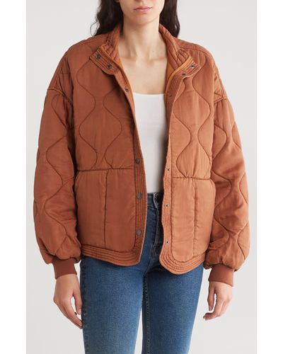 Blank NYC Quilted Jacket - Brown