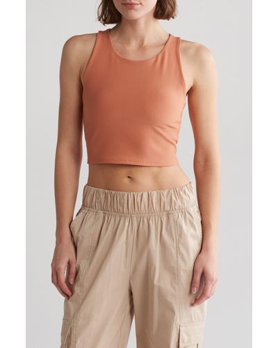 Champion Soft Ribbed Crop Top - Brown