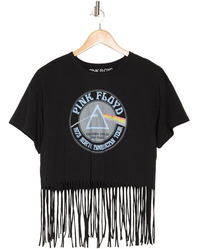 THE VINYL ICONS Pink Floyd Fringe Trim T-shirt - Black