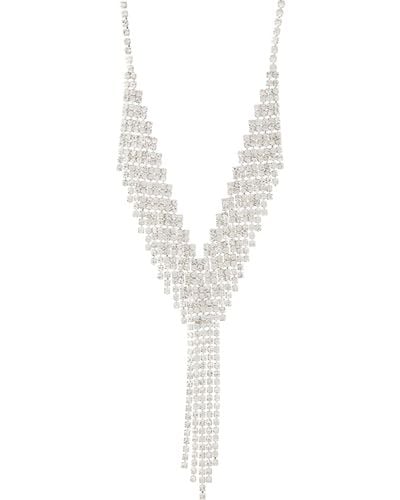 Tasha Crystal Y-necklace - White
