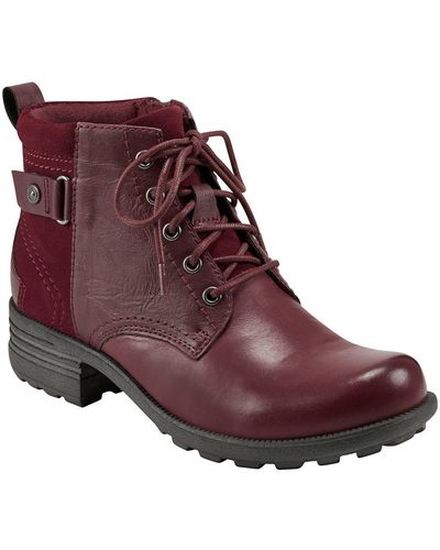 Earth Earth Lace-up Pasha Boot In Scarlet At Nordstrom Rack - Purple