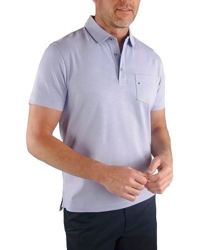 Tailor Vintage Airotec Stretch Slub Jersey Short Sleeve Polo - Blue