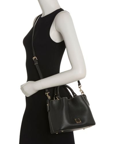 Dooney & Bourke Mini Barlow Convertible Leather Top Handle Bag - Black