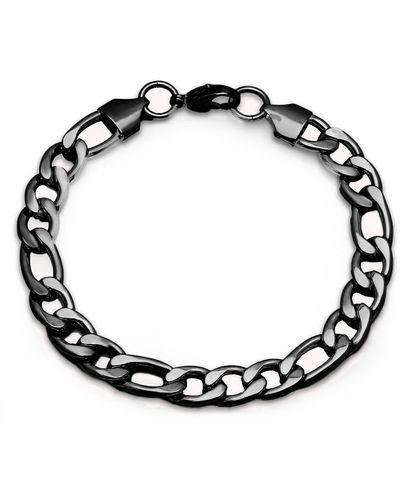 HMY Jewelry Stainless Steel Chain Link Bracelet - Black