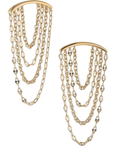 Nadri Florence Layered Chain Drop Earrings - Metallic