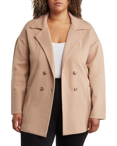 Sweet Romeo Double Breasted Sweater Coat - Natural