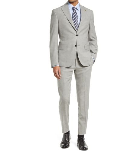 Ted Baker Ralph Extra Slim Fit Wool Suit - Gray