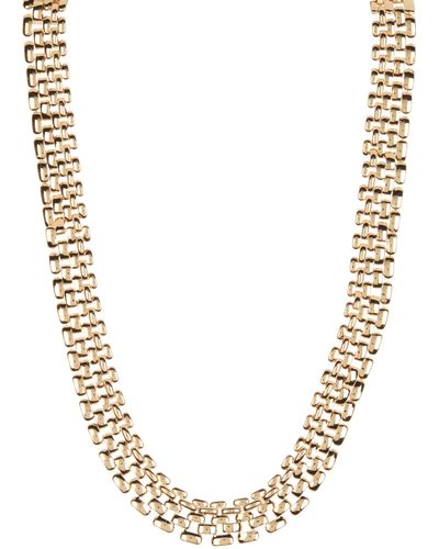 Nine West Textured Chain Collar Necklace - Metallic