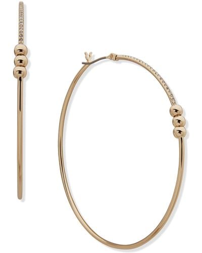 DKNY Ball Hoop Earrings - Metallic