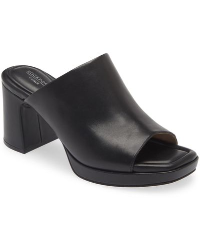 Rockport Aurielia Block Heel Slide Sandal - Black