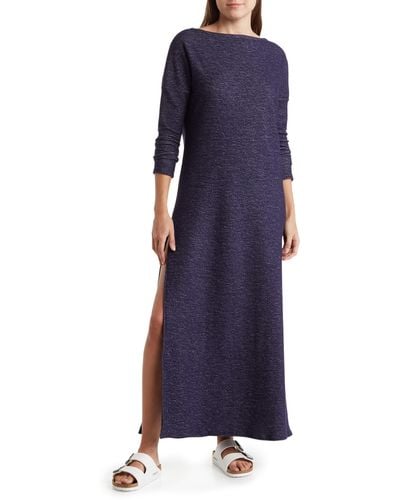 Go Couture Long Sleeve T-shirt Dress - Blue