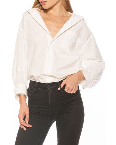 Alexia Admor Amber Classic Boyfriend Fit Button-up Shirt - White