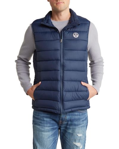 North Sails Padded Water Resistant Puffer Vest - Blue