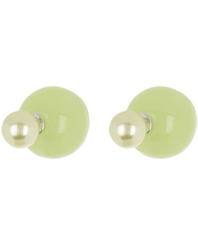 Cara Imitation Pearl Front/back Stud Earrings - Green