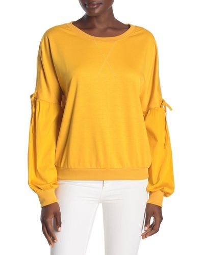 Forgotten Grace Poplin Sleeve Sweatshirt - Yellow