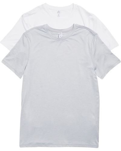 90 Degrees 2-pack Stretch Recycled Polyester Crewneck T-shirt - White