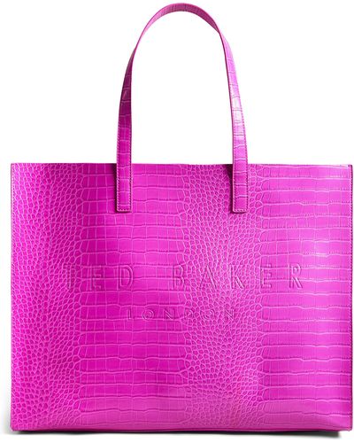Ted Baker Allicon Croc Faux Leather Tote - Pink