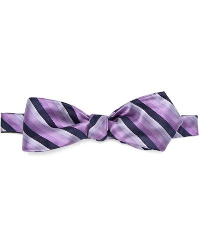 Edward Armah Stripe Silk Bow Tie In Purple At Nordstrom Rack