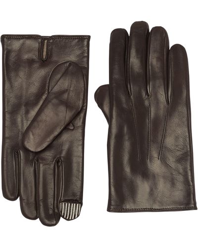 Portolano Cashmere Lined Faux Leather Gloves - Black