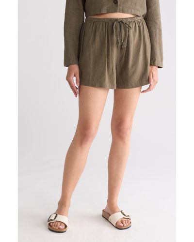 Melrose and Market Linen Drawstring Shorts - Multicolor