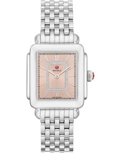 Michele Deco Ii Diamond Bracelet Watch - White
