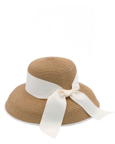 Surell Bow Bell Straw Hat - Natural