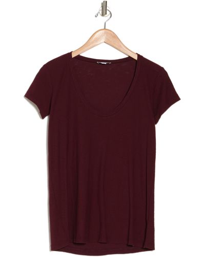 James Perse Deep V-neck T-shirt - Red