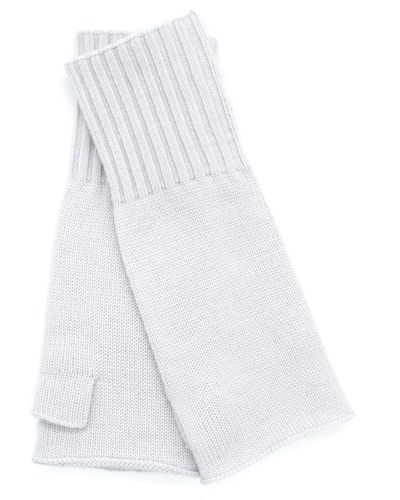 Portolano Merino Wool Fingerless Gloves - White