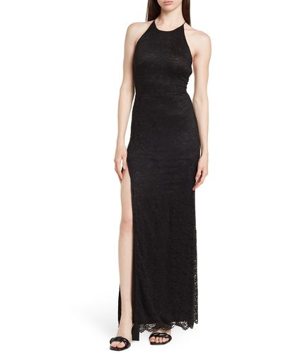 Love By Design Vesta Stretch Lace Maxi Dress - Black