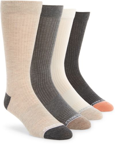Kenneth Cole Assorted 4-pack Dress Crew Socks - White