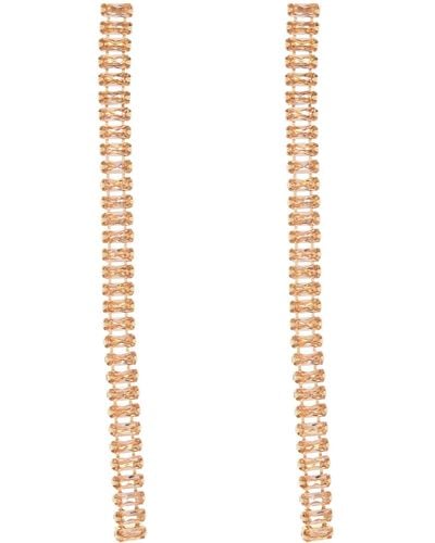 Cara Baguette Crystal Linear Drop Earrings - White