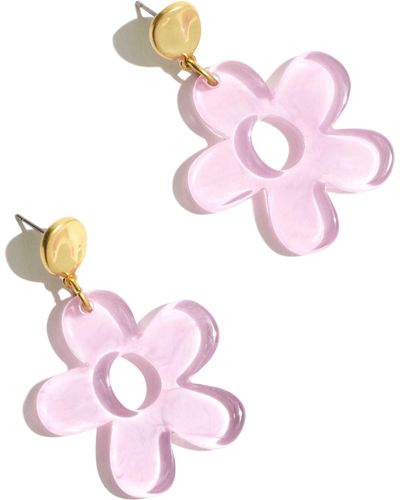 Madewell Flower Drop Earrings - Pink