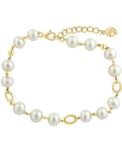 Effy 14k Gold Plated 3-7mm Freshwater Pearl Chain Bracelet - White