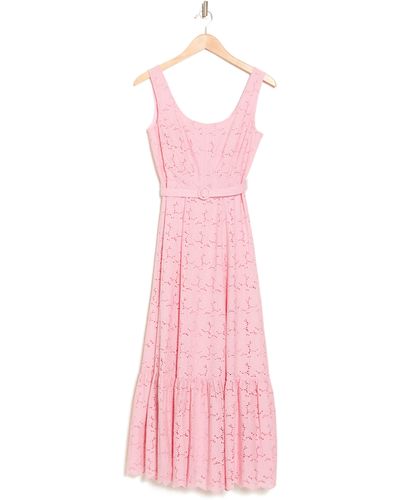 Taylor Dresses Eyelet Embroidered Dress - Pink