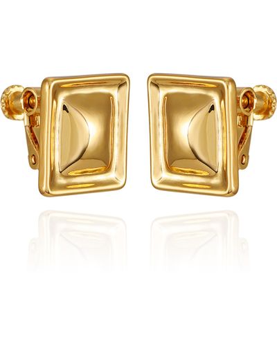 Tahari Square Clip-on Earrings - Metallic