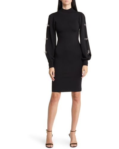 Eliza J Long Sleeve Sweater Dress - Black