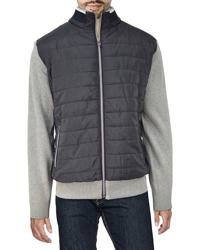Xray Jeans Quilted Colorblock Puffer Jacket - Gray