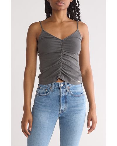 BDG Ruched Washed Camisole - Blue