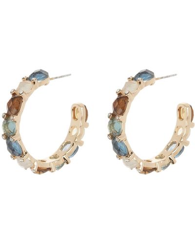 Anne Klein Multistone Hoop Earrings - Multicolor