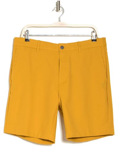 Original Penguin Solid Flat Front Golf Shorts - Yellow