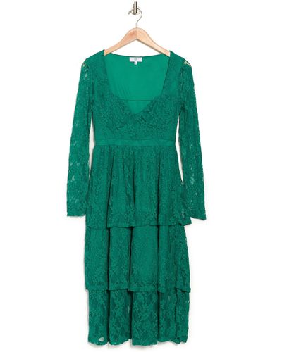 NSR Nikki Lace Long Sleeve Dress - Green