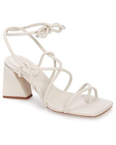 SCHUTZ SHOES Fernanda Ankle Strap Block Heel Sandal - White