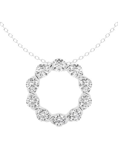 Badgley Mischka 14k White Gold Lab Grown Diamond Circle Pendant Necklace