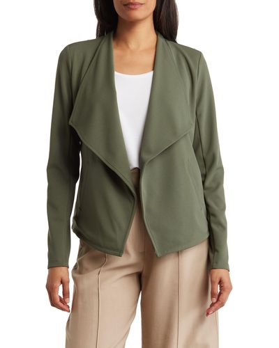 Nordstrom Microstretch Drape Front Jacket - Green