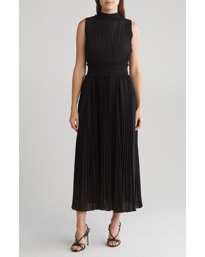 Nanette Lepore Sleeveless Pleated Maxi Dress - Black