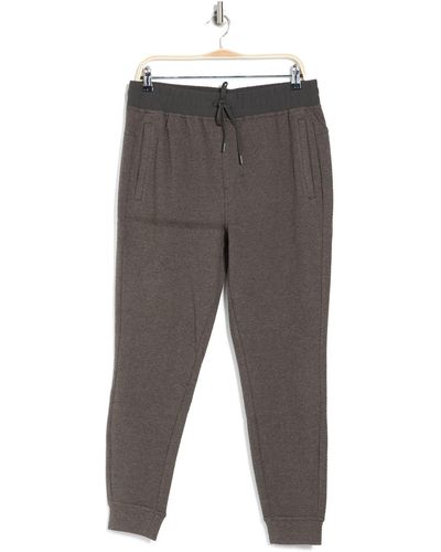 90 Degrees Textured Sweatpants W/ Elasticized Waistband - Gray