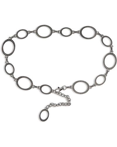 Vince Camuto Crystal Oval Chain Belt - Metallic