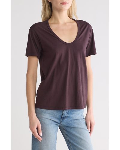 AG Jeans Relaxed Fit U-neck T-shirt - Purple