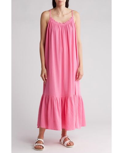 Wishlist Cotton Gauze Maxi Dress - Pink